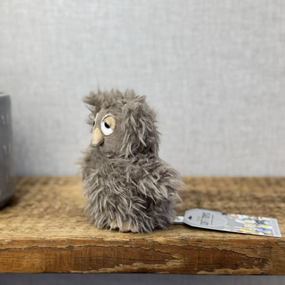 Jellycat BonBon Owl - Brown/grey Small Fluffy Owl Soft Toy - Bird Tiny 5” (#2)