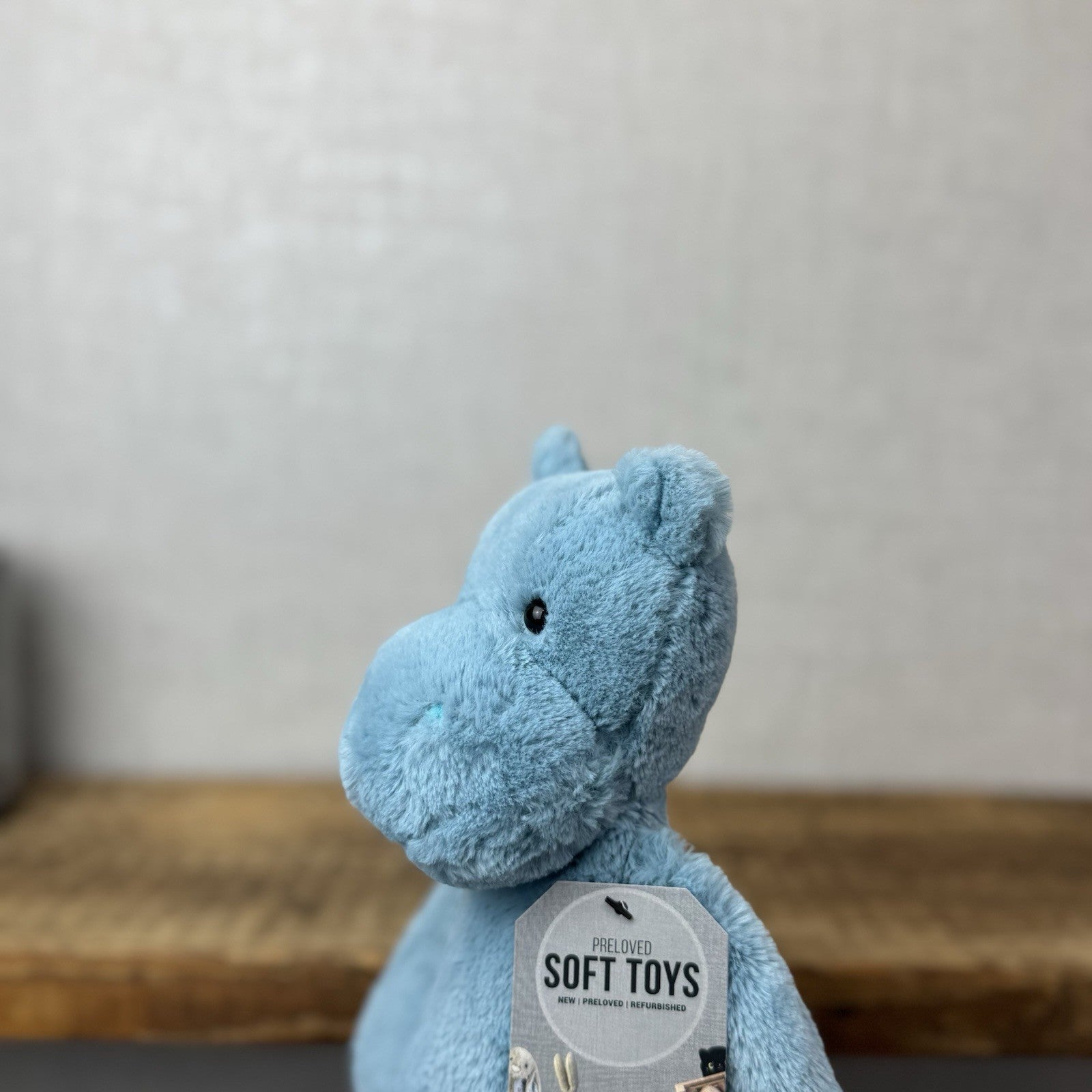 Jellycat Medium Bashful Hippo - Retired Blue/Aqua Colour Hippo Soft Toy 12"