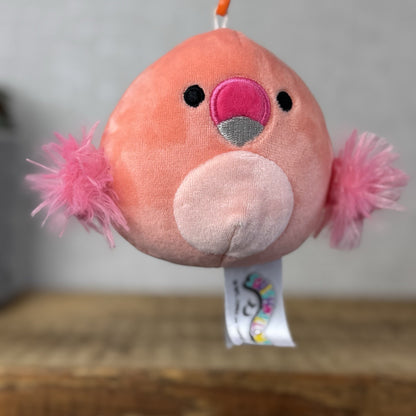 Squishmallow Keyring Clip Bagcharm - Flamingo Pink Clip Squish Cookie 4"