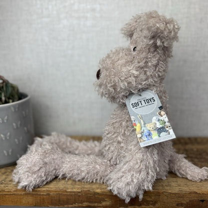 Jellycat Large Scamp Pup - Curly Beige Terrier Soft Toy Beanie Vintage 18"