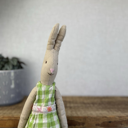 Maileg Medium Bunny Christina Rabbit Girl - Rare/ Retired 2011 Green Dress 16”