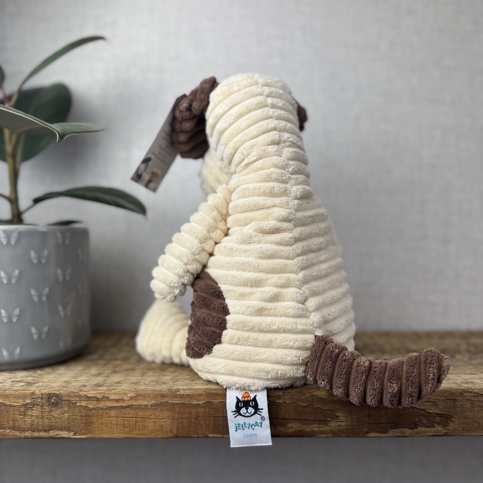 Jellycat Medium Cordy Roy Puppy Dog - Cream & Brown Corduroy Dog 14"