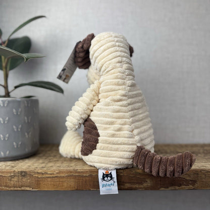 Jellycat Medium Cordy Roy Puppy Dog - Cream & Brown Corduroy Dog 14"
