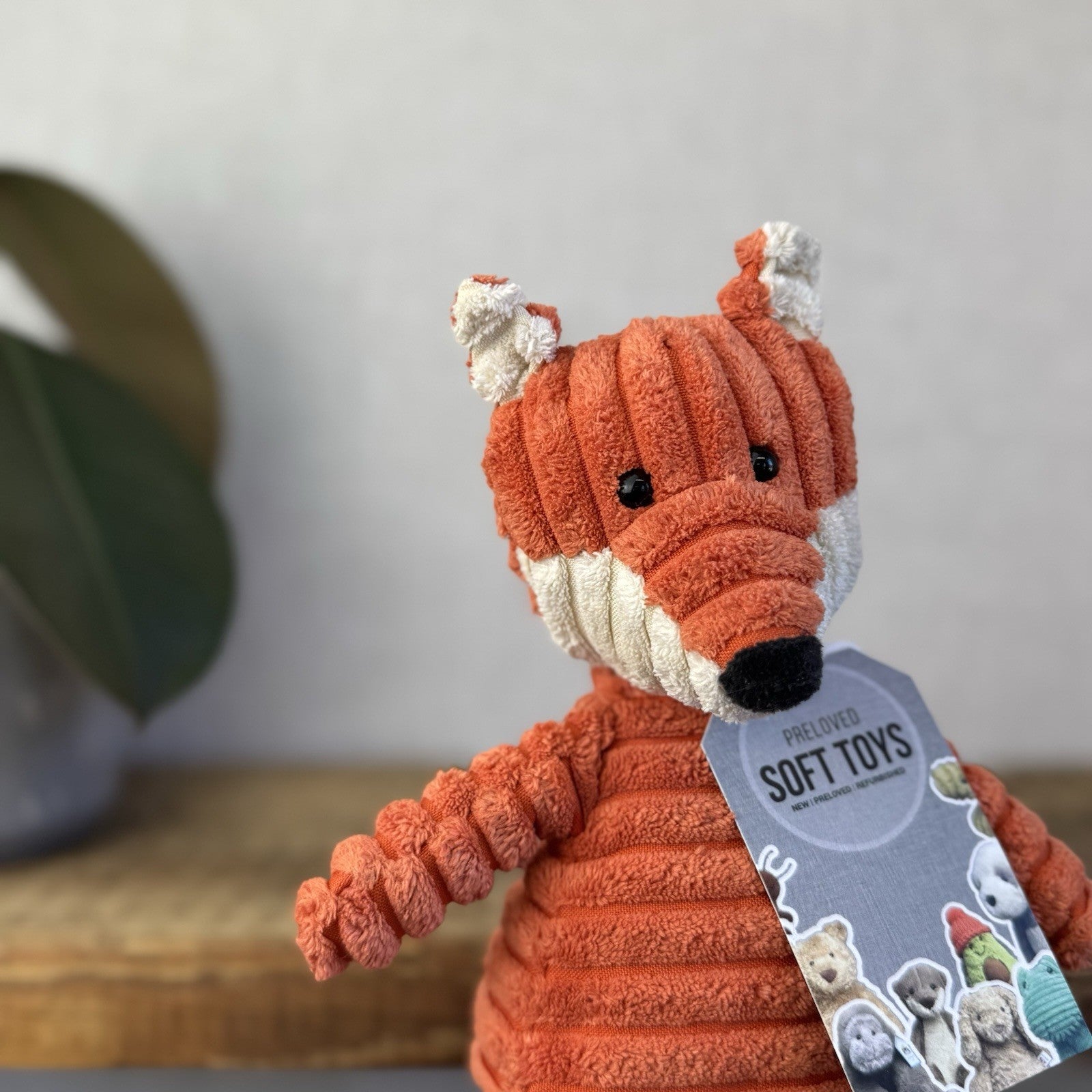 Jellycat Small Cordy Roy Fox - Small Orange Corduroy Fox Beanie Plush 8" (#2)