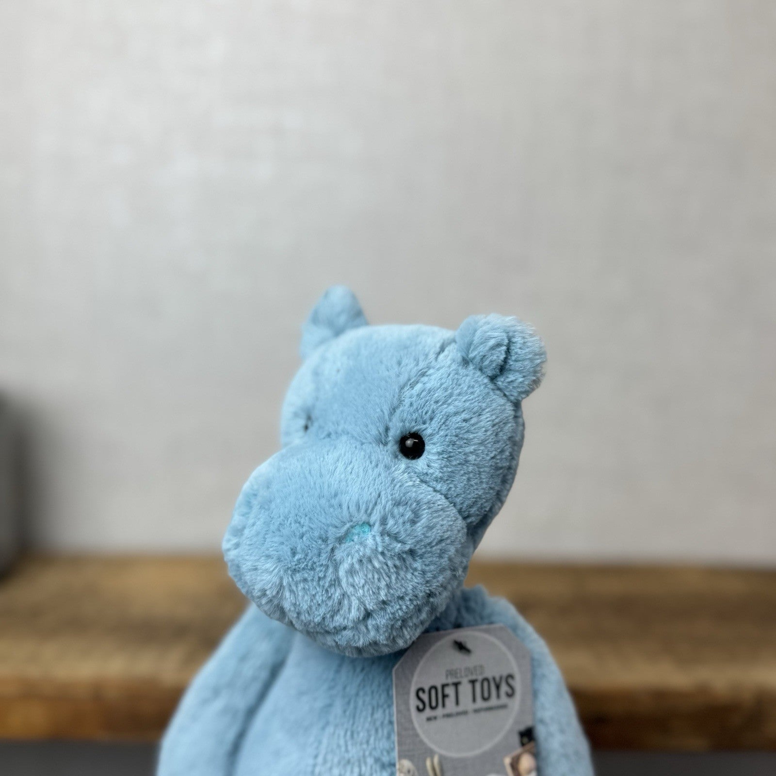 Jellycat Medium Bashful Hippo - Retired Blue/Aqua Colour Hippo Soft Toy 12"