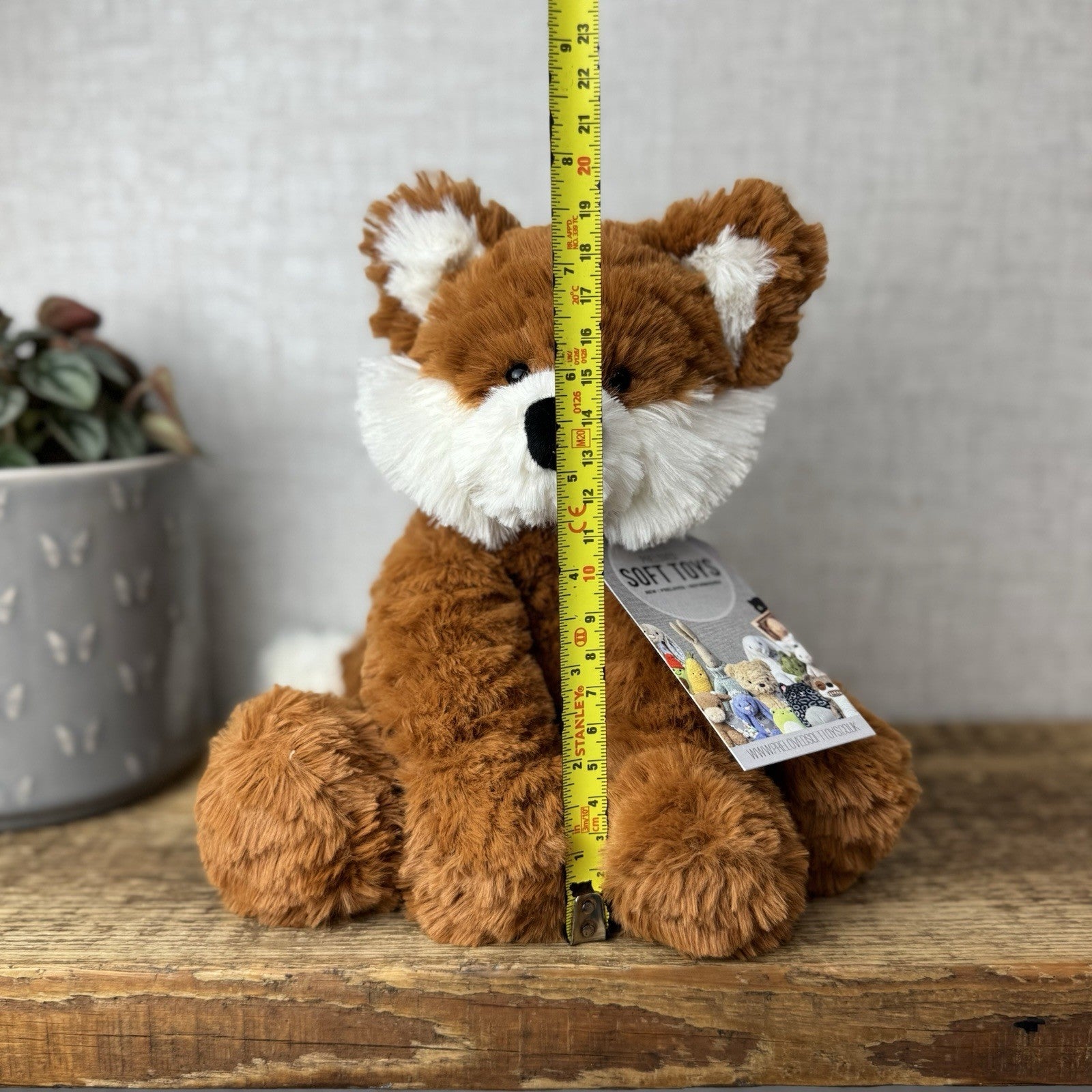 Jellycat Medium Fuddlewuddle Fox - Textured Sitting Fox Wild Soft Toy Beanie 8"