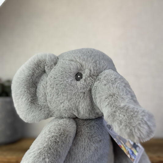 Mamas & Papas Archie Elephant Grey Soft Toy Plush - Welcome To The World 12”