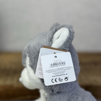 Aurora Glitzy Tots Husky Dog Soft Toy - Mini Husky Plush Grey/white/silver New