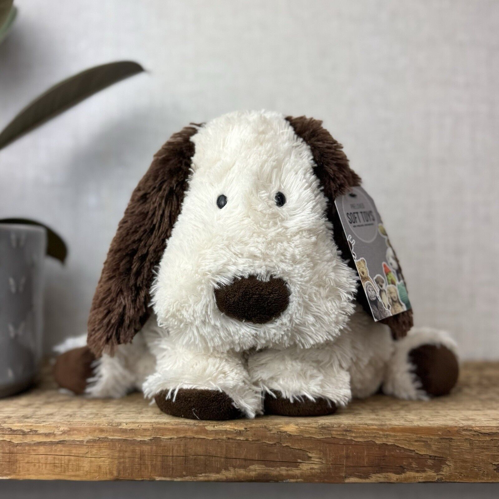 Jellycat Medium Truffles Dog - Cream/Brown Floppy Dog Pillow Beanie Retired 14”