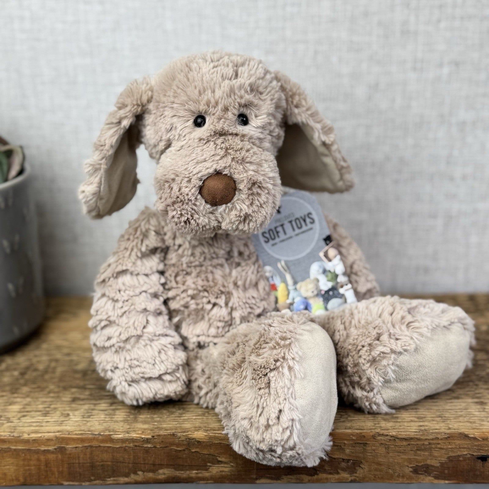 Jellycat Medium Skiffles Dog - Medium Textured Beanie Soft Toy Retired NWOT 14"