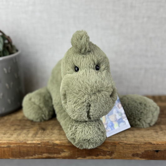 Jellycat Medium Huggady Dinosaur- Floppy Green Dino Soft Toy Retired 10" (#2)
