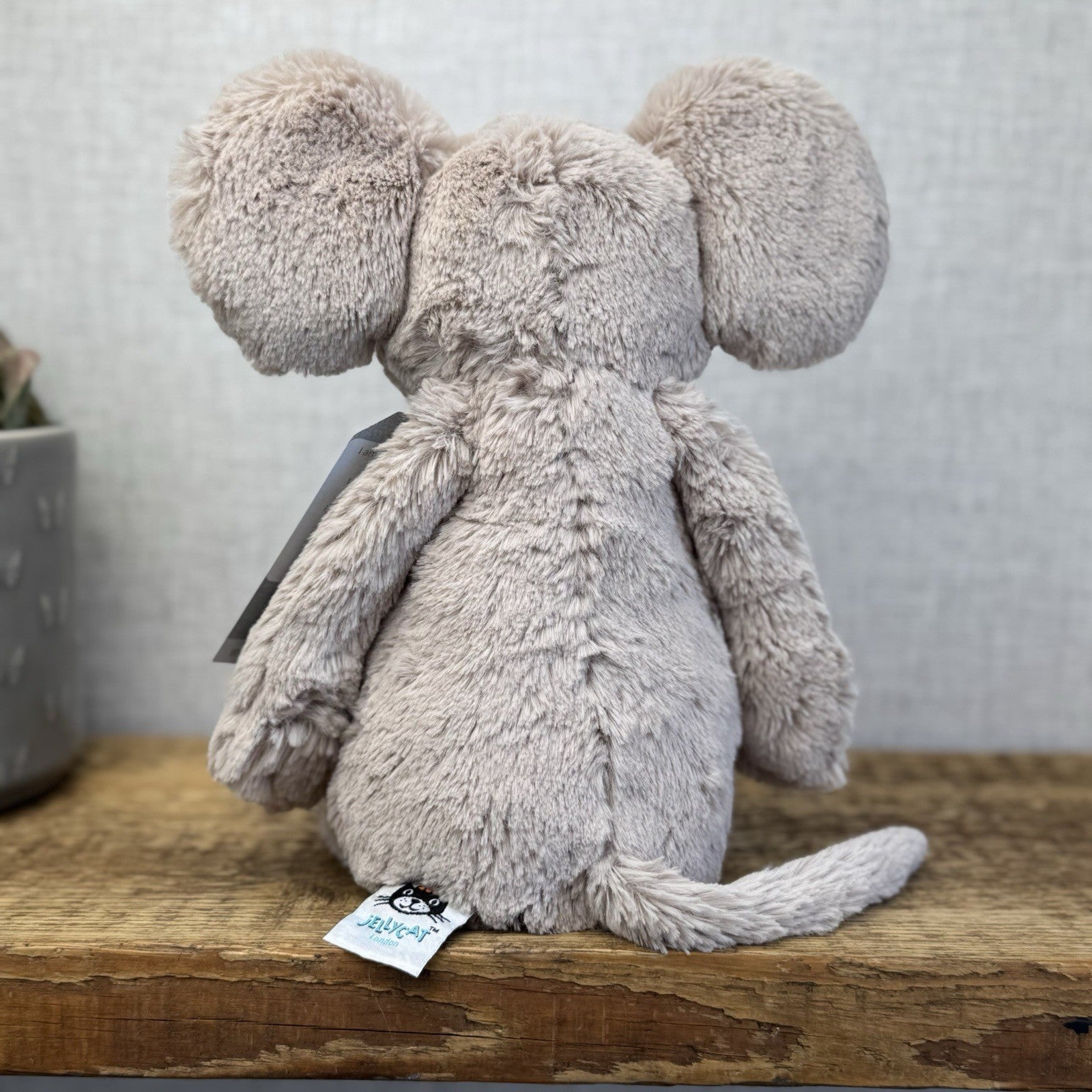 Jellycat Medium Grey Bashful Mouse - Mouse Soft Toy Whiskers Retired Rare 12"