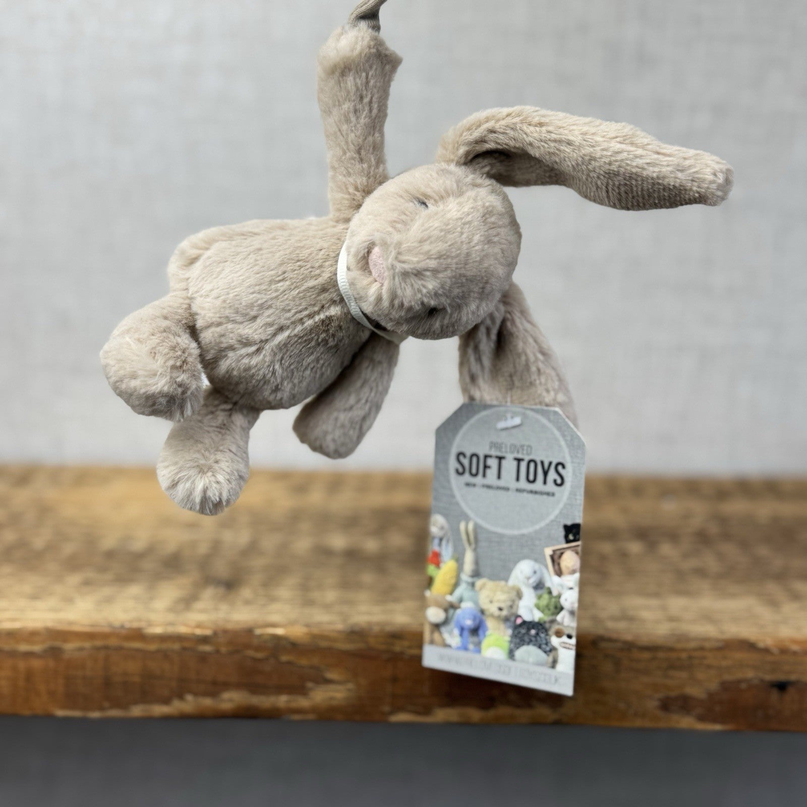 Jellycat Beige Bunny Musical Pull - Lullaby Mobile Baby Music NWOT