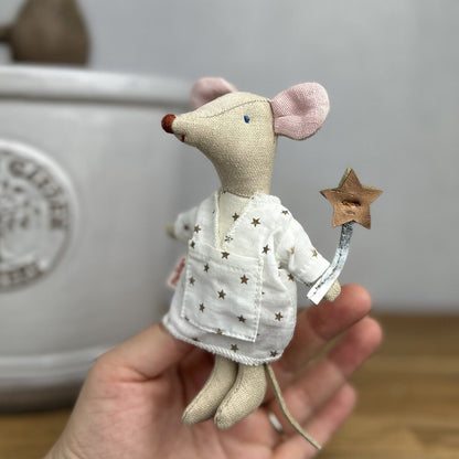 Maileg Tooth Fairy Mouse - Retired 2015 Winter - White Star Fiary 16-3789-00