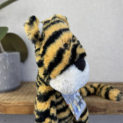 Jellycat Merryday Tiger - Wild Cat Beanie Tiger Plush Long Tail Rare Retired 15”