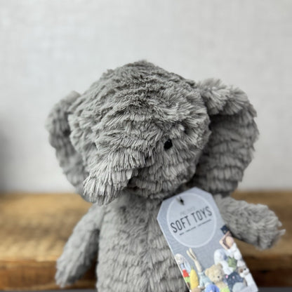 Jellycat Squishu Elephant - Small Grey Colour Textured Elephant Retired 10"