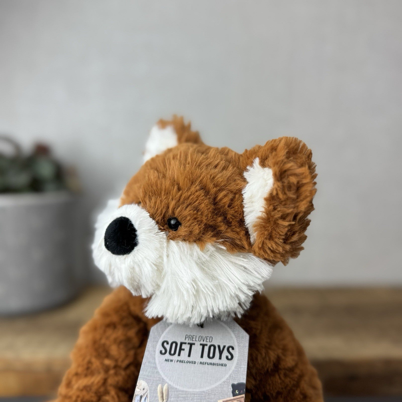 Jellycat Medium Fuddlewuddle Fox - Textured Sitting Fox Wild Soft Toy Beanie 8"