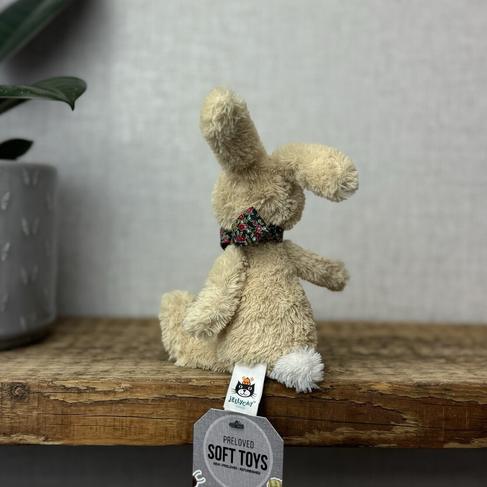 Jellycat Lost & Found Friends - Rufus Rabbit - Tiny Rabbit With Bow Rare 7"