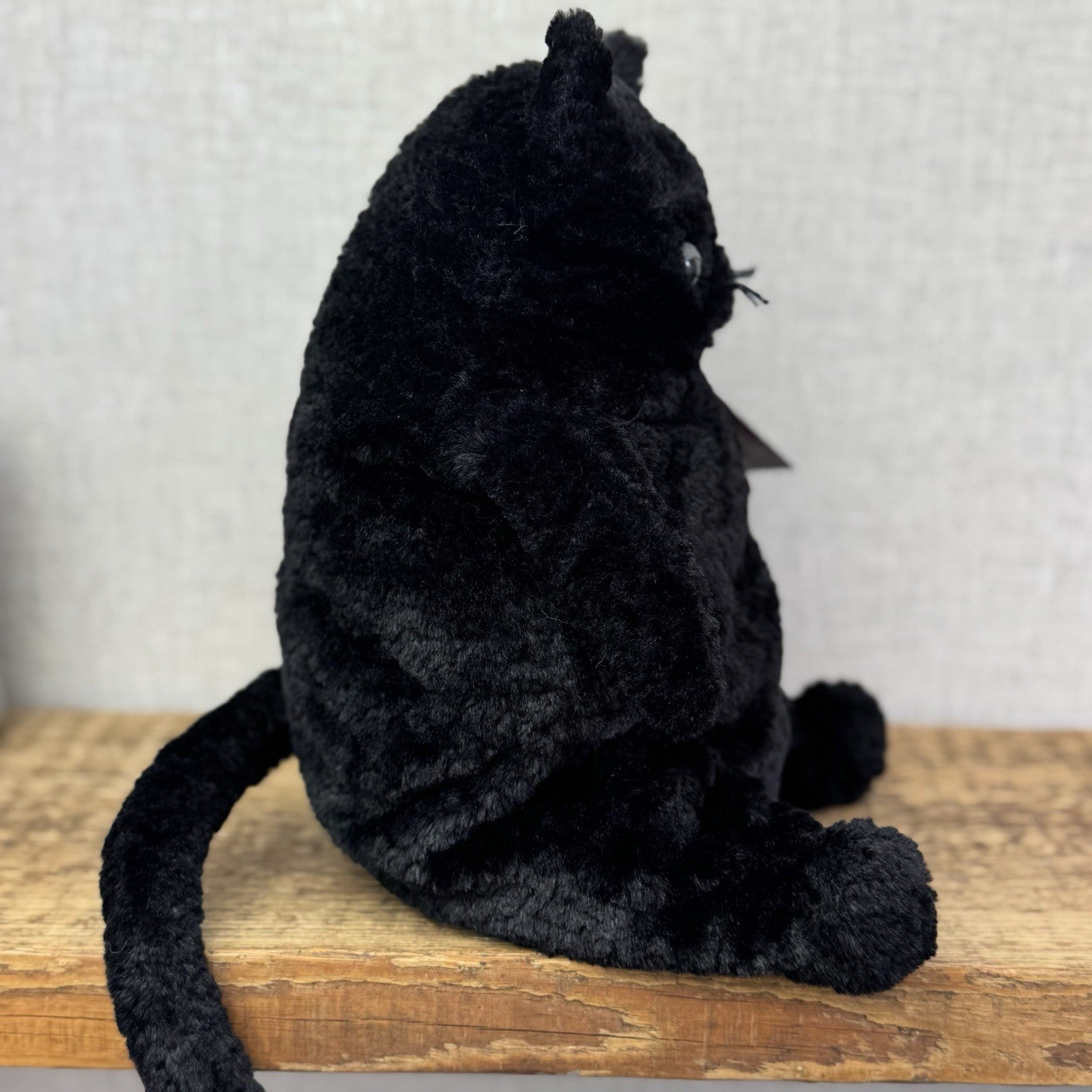 Jellycat Medium Amore Black Cat - Big Black Grumpy Cat Beanie Retired NWOT 12"