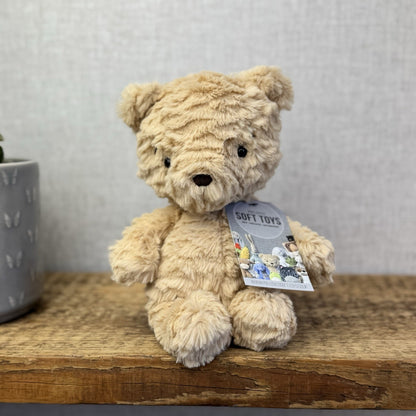 Jellycat Squishu Bear - Small Honey Colour Textured Bear Beanie Retired 10"