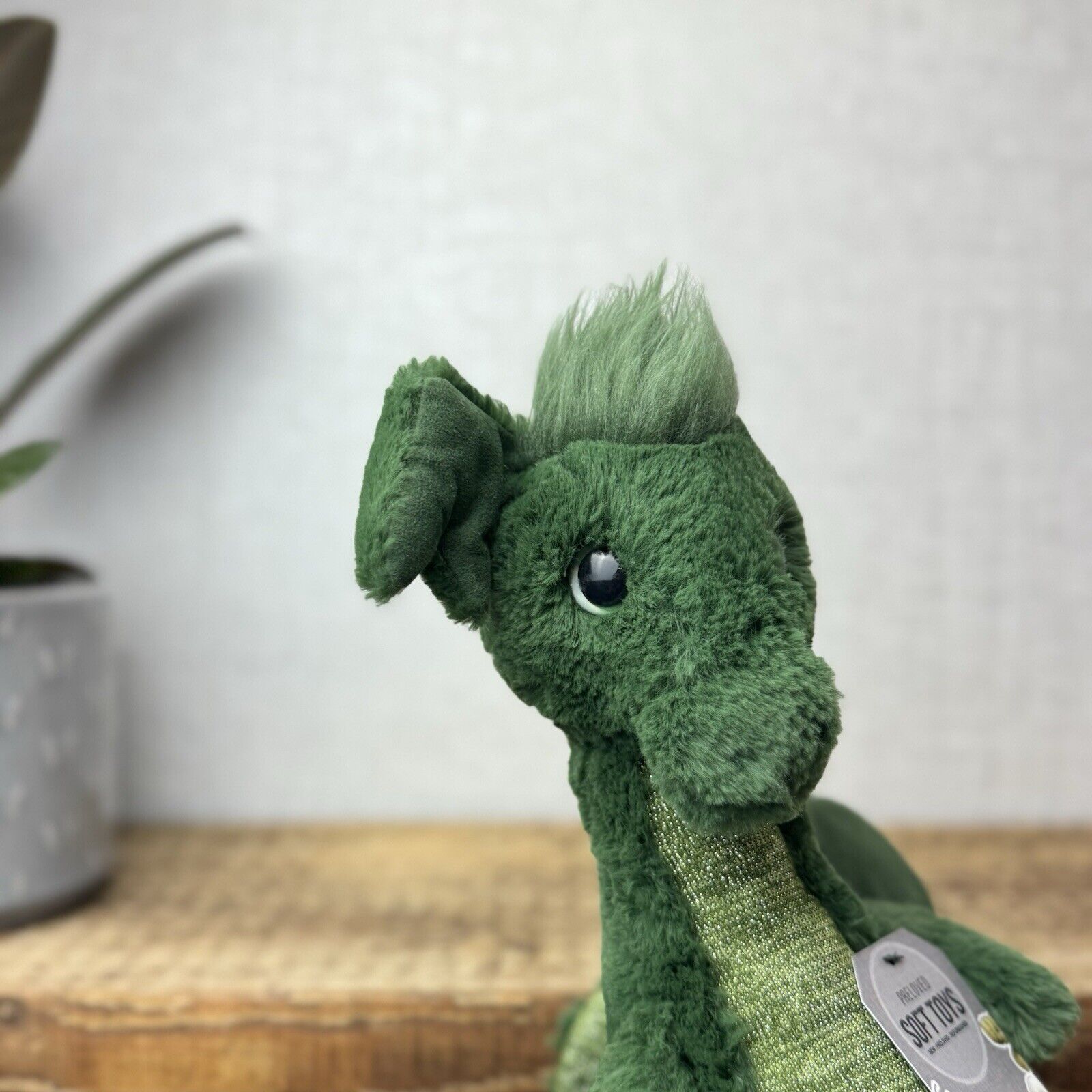 Jellycat Sparks Dragon - Green & Sparkly Standing Dragon Plush Retired Soft Toy
