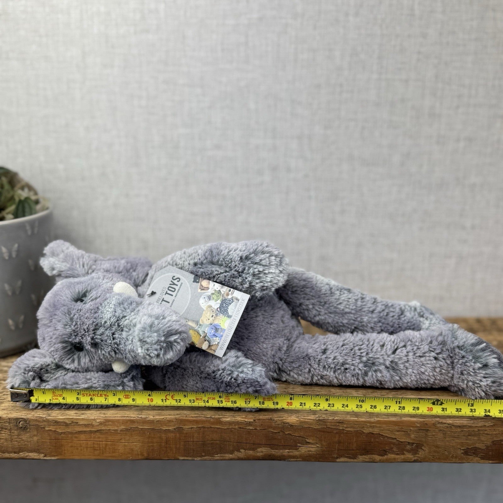 Jellycat Puddle Elephant - Blue/Grey Mix Elephant Super Soft Retired Medium 14"