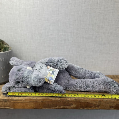 Jellycat Puddle Elephant - Blue/Grey Mix Elephant Super Soft Retired Medium 14"