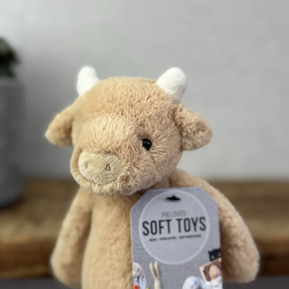 Jellycat Bashful Cow - Tan Golden Brown Cow Small Calf Soft Toy Retired 18"