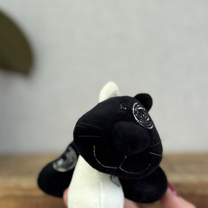 Jellycat Tubby Toes Cat - Vintage Black & White Cat Soft Toy Beanie Mini 4”