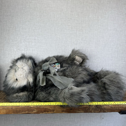 Charlie Bear Dorothy - Large Grey Heavy Charlie Bear Big Fluffy Bells Bow 21”