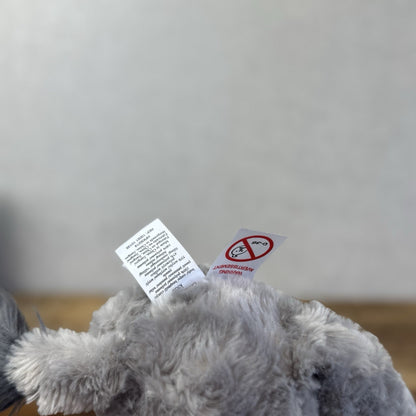 Laura Ashley Donkey Plushie Soft Toy - Textured Grey Floppy Beanie Donkey