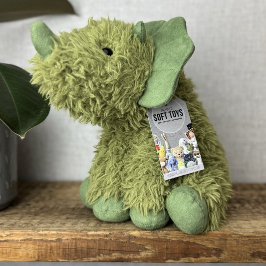 Jellycat Curvie Dino - Green Fluffy Sitting Dinosaur Plush Beanie - Medium 8” 