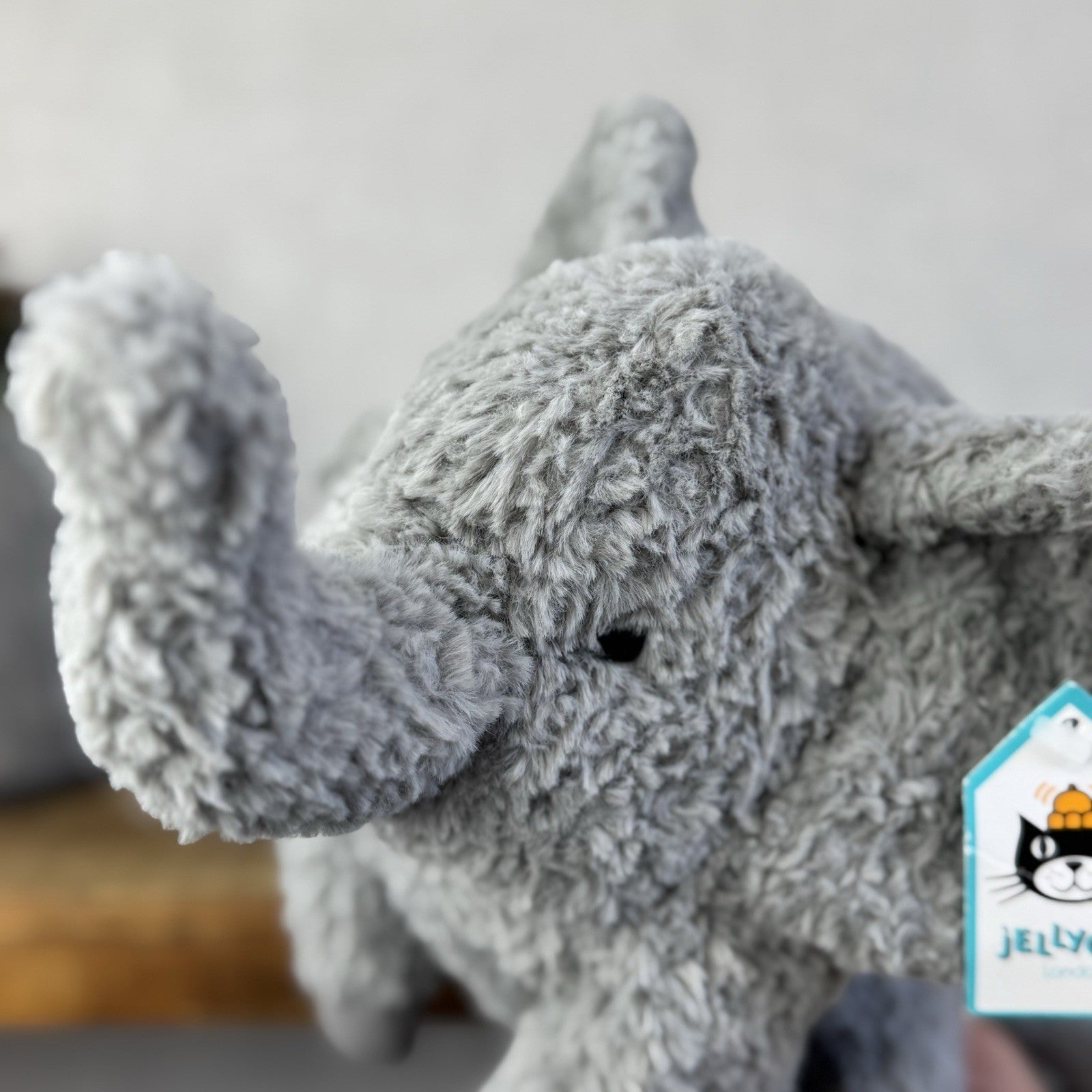 Jellycat Rondle Elephant -  Grey Textured Elelephant Beanie Plush Retired Tags