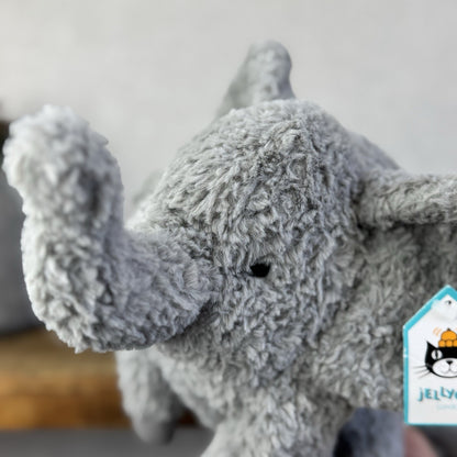 Jellycat Rondle Elephant -  Grey Textured Elelephant Beanie Plush Retired Tags