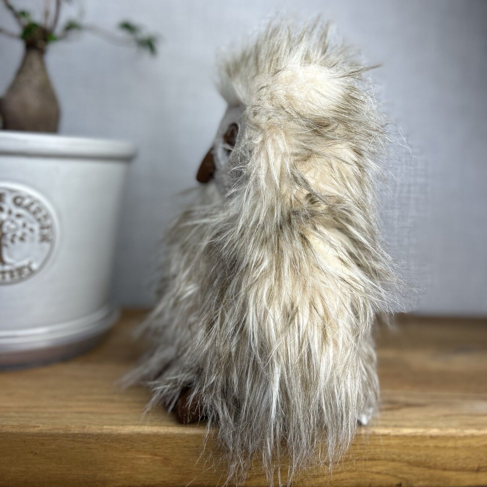 Jellycat Ania Owl - Light Beige Fluffy Owl Plush - Beanie Owl Large 10"
