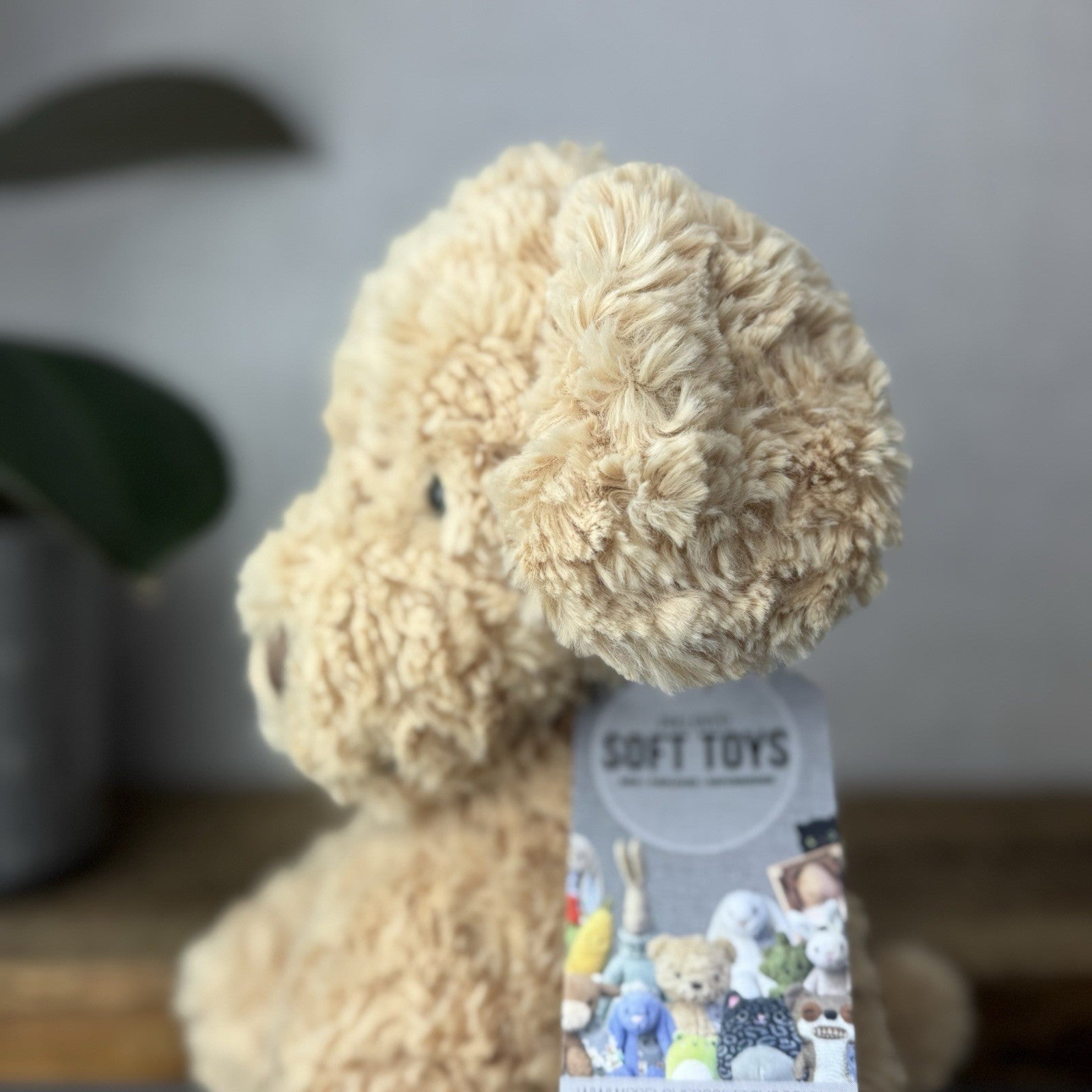 Jellycat Medium Mumble Dog - Iggle Squiggle Medium Textured Honey Puppy 12”