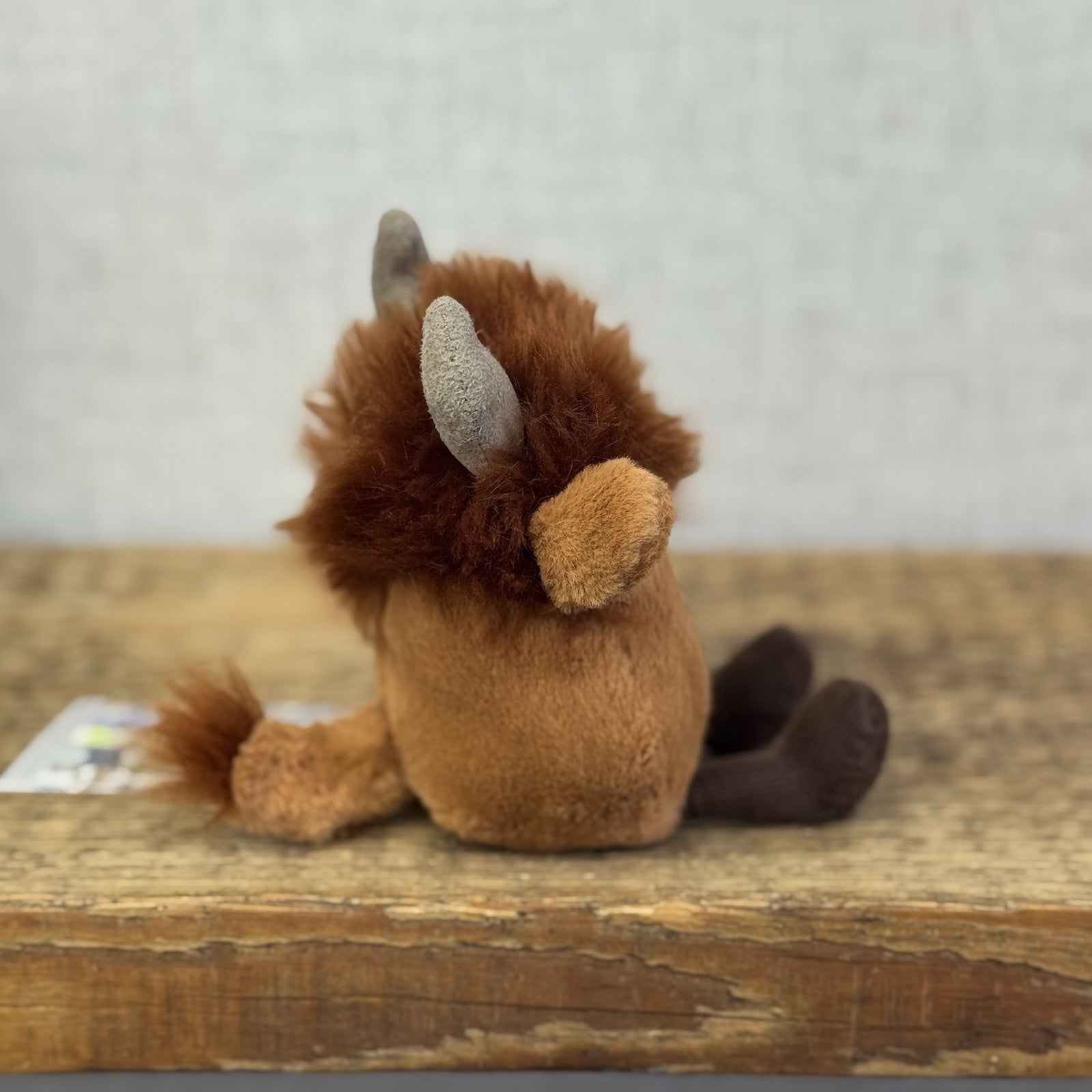 Jellycat Amuseabean Highland Cow  - Small Brown Beanie Cow Soft Toy Retired 5”