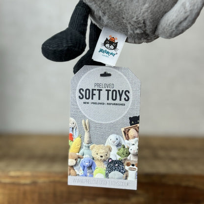 Jellycat Amuseabean Kitty - Small Grey Beanie Kitten Cat Soft Toy Retired 5”