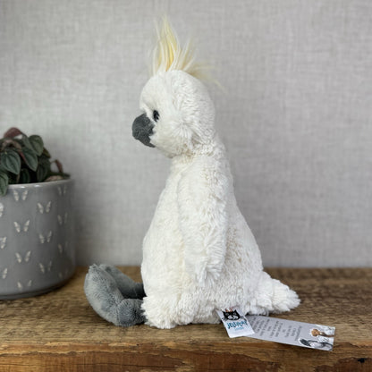 Jellycat Medium Bashful Cockatoo - White Medium Bird Rare Retired Beanbag Plush
