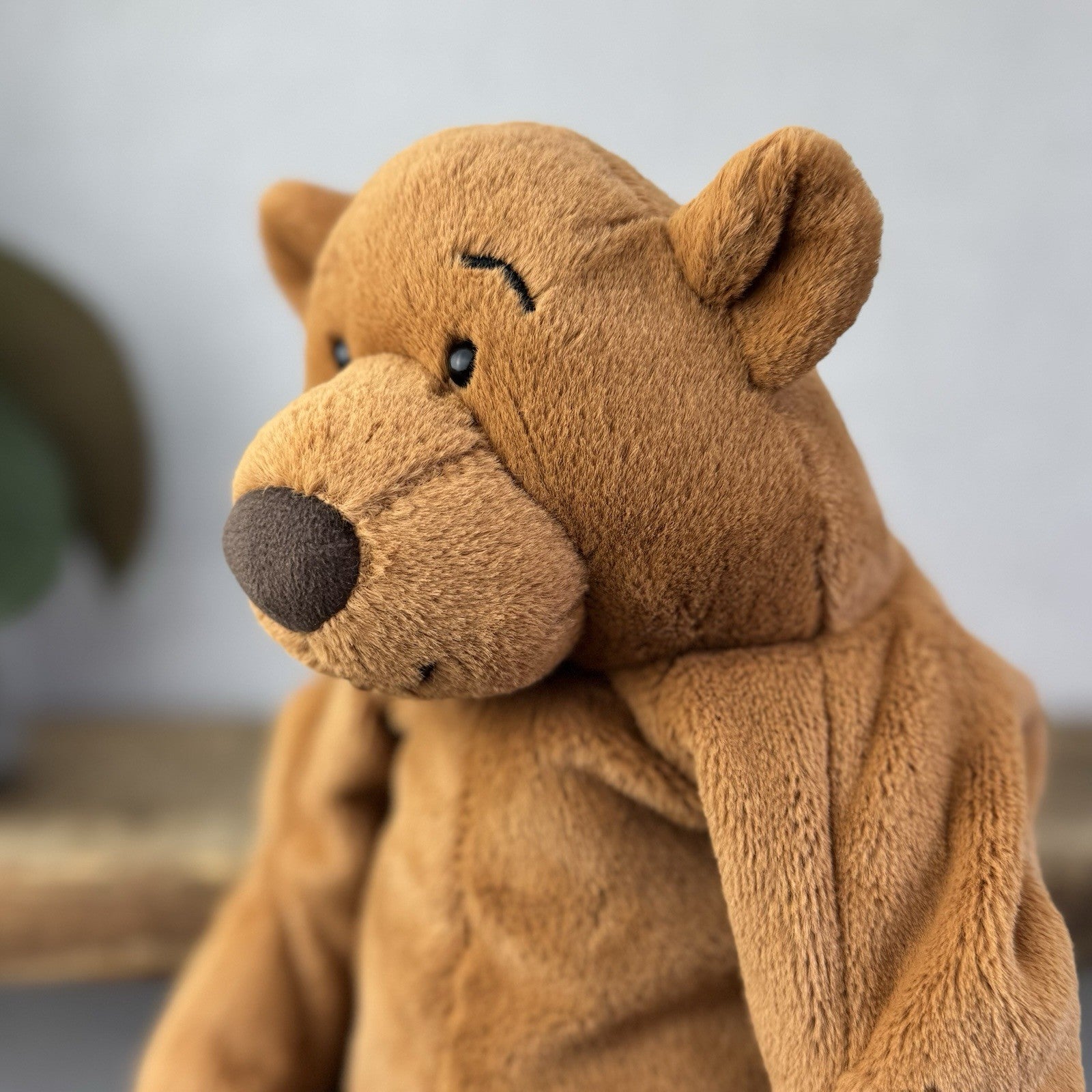Jellycat Rumpletum Bear - Brown Suede Bear Soft Toy Beanie Retired Medium 14"