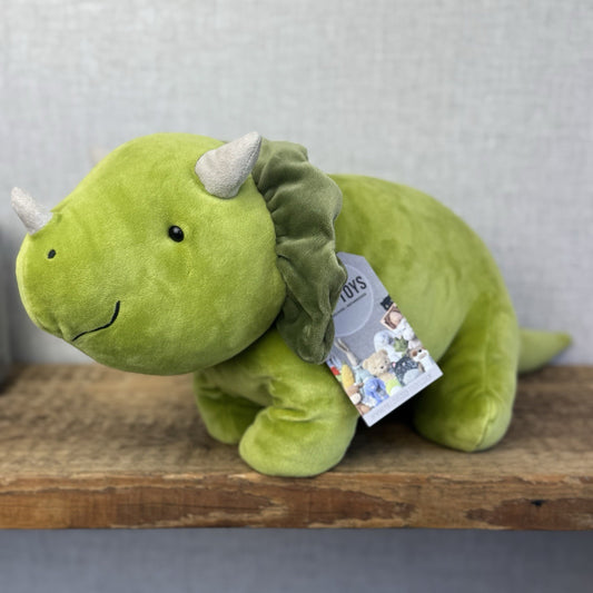 Jellycat Medium Mellow Mallow Dinosaur - Green Triceratops Squishy Plush Beanie