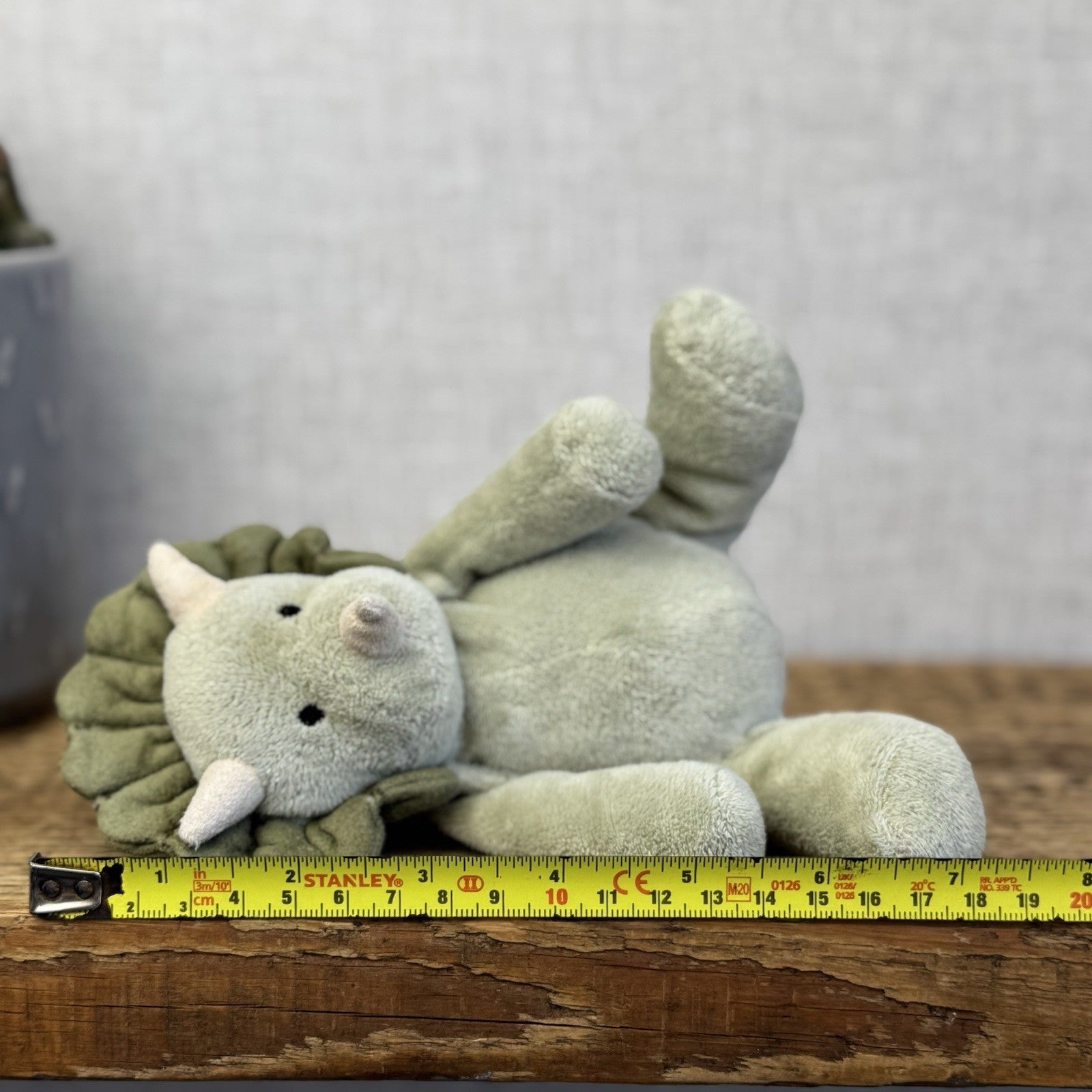 Jellycat Duffie Dino Rattle - Small Green Jellycat Dinosaur Rattle Soft Toy 6"
