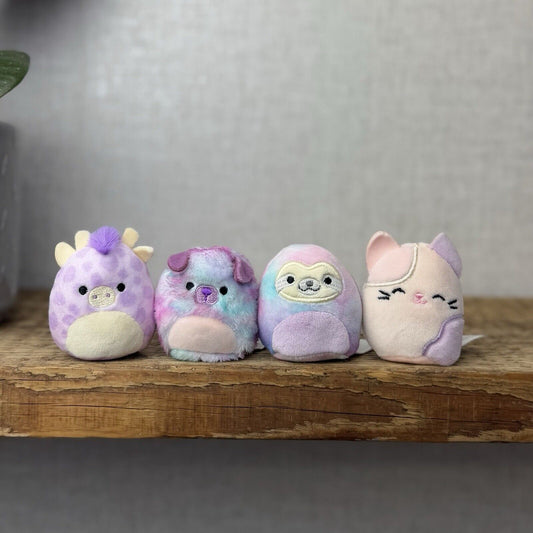 Squishmallow Squishville - Purple Pals Squad - Carlota, Patrick, Bashira & Jazzy