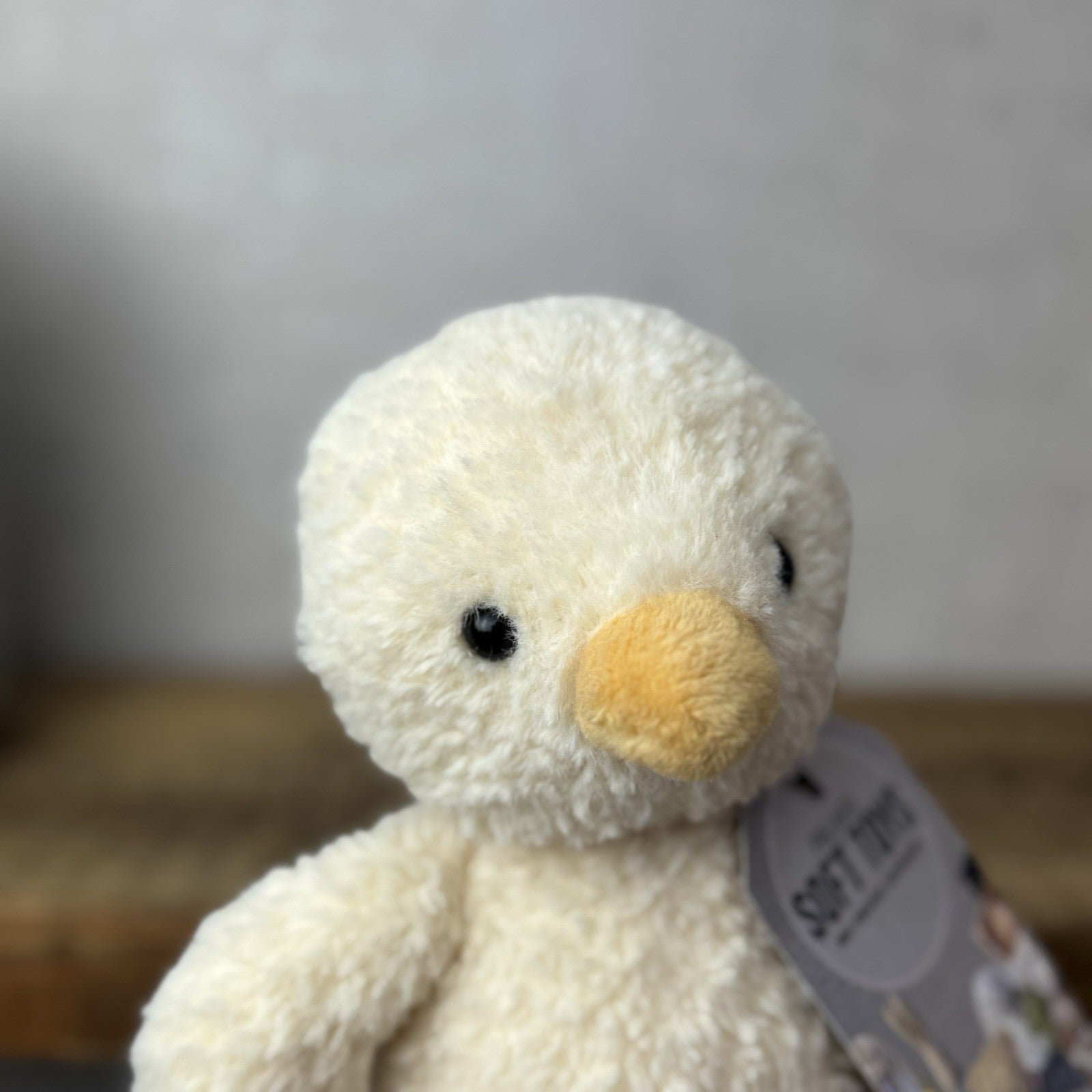 Jellycat Tumbletuft Duck - Small Pale Yellow Textured Duck Beanie Plush NWOT 8"