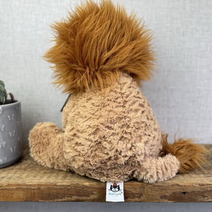 Jellycat Large Fuddlewuddle Lion - Large Sitting Lion Beanie Retired 12"