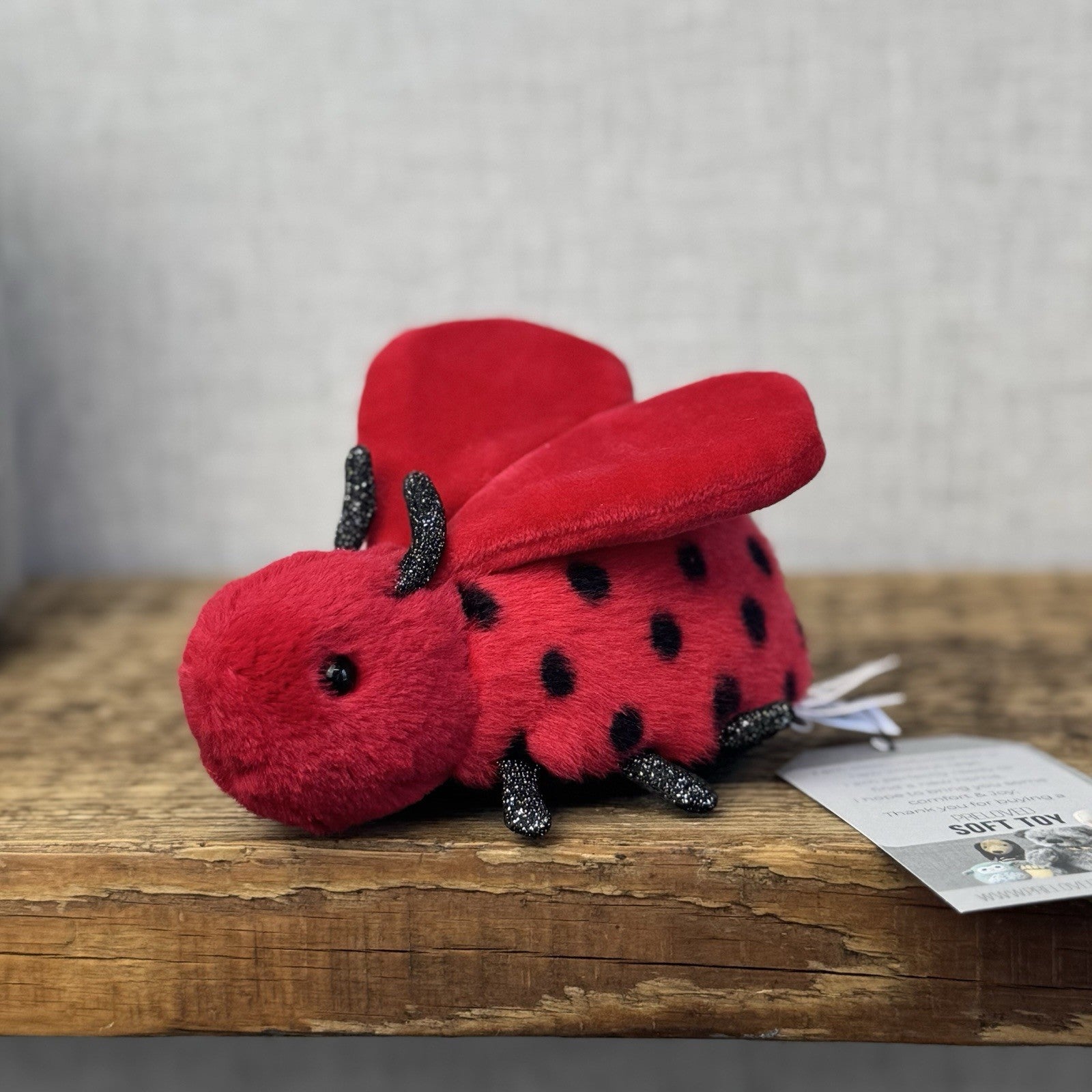 Jellycat Loulou Love Bug - Mini Ladybird Soft Toy Beanie Plush Small Red Bug 5"
