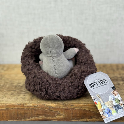 Jellycat Hibernating Mole- Baby Sleeping Mole & Nest Soft Toy Plush Cute NWOT 5”