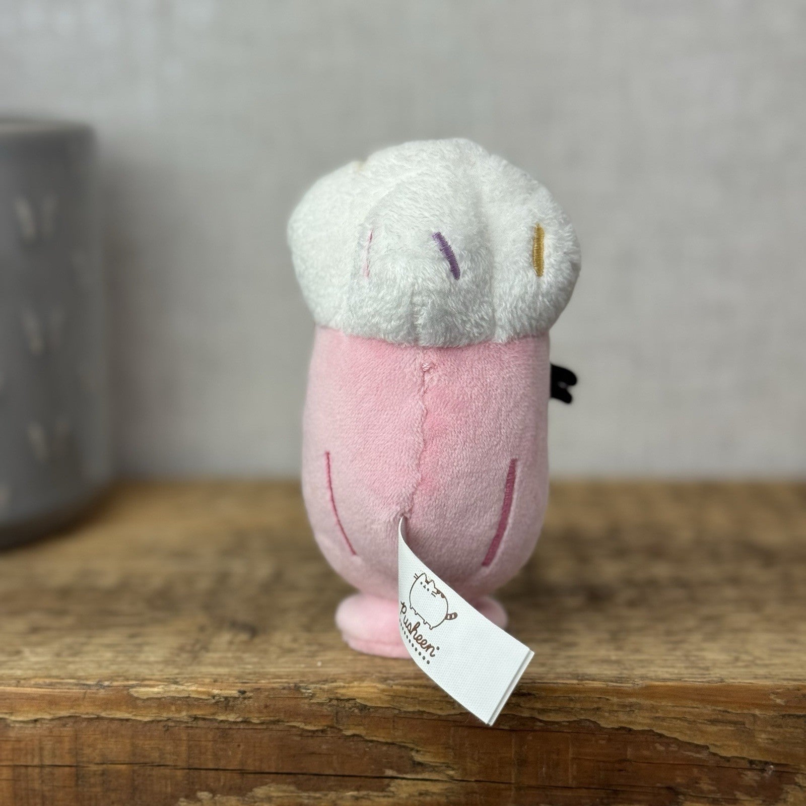 Gund Pusheen Cat - Mini Ice Cream Sundae Pink Collectible Minature Plush Rare 4"