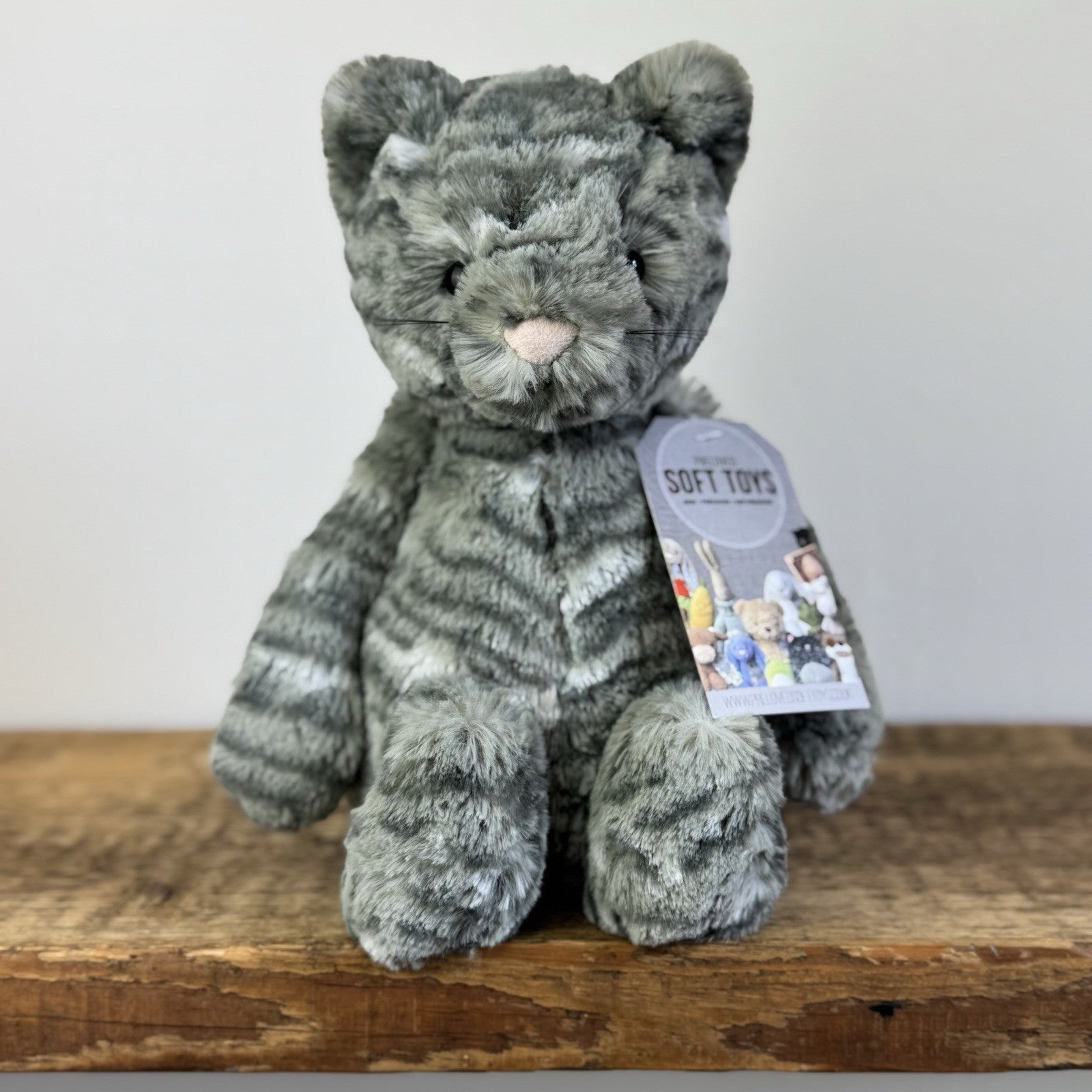 Jellycat Bashful Tabby Kitten - Grey Tabby Cat Soft Toy US Exclusive NWOT 12"