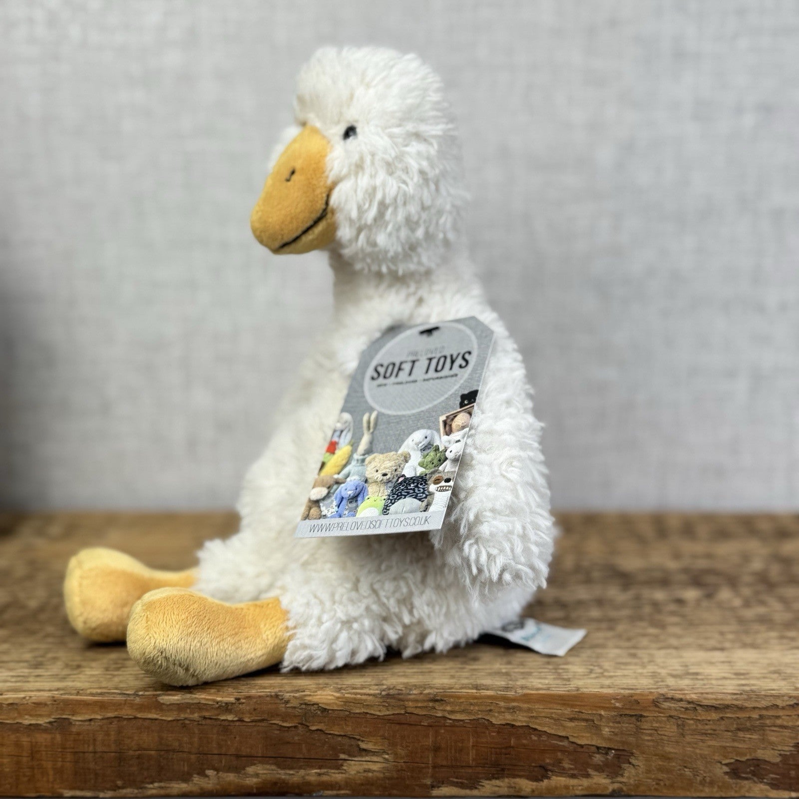 Jellycat James Goose Small - Small Cream Fluffy Goose Soft Toy Beanie 10”